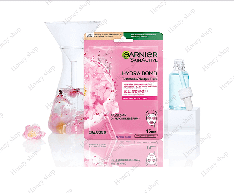 ماسک ورقهای تقویتکننده درخشش پوست گارنیه اسکین اکتیو - ساکورا