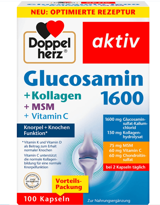 کپسول کمپلکس گلوکزامین + کلاژن + هیالورون dopple herz (aktiv) اوریجینال اصل آلمان