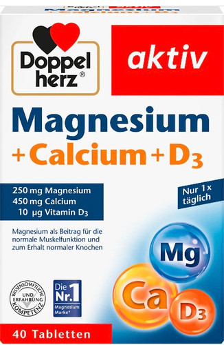 مکمل منیزیم + کلسیم + ویتامین D Doppelherz اورجینال آلمان