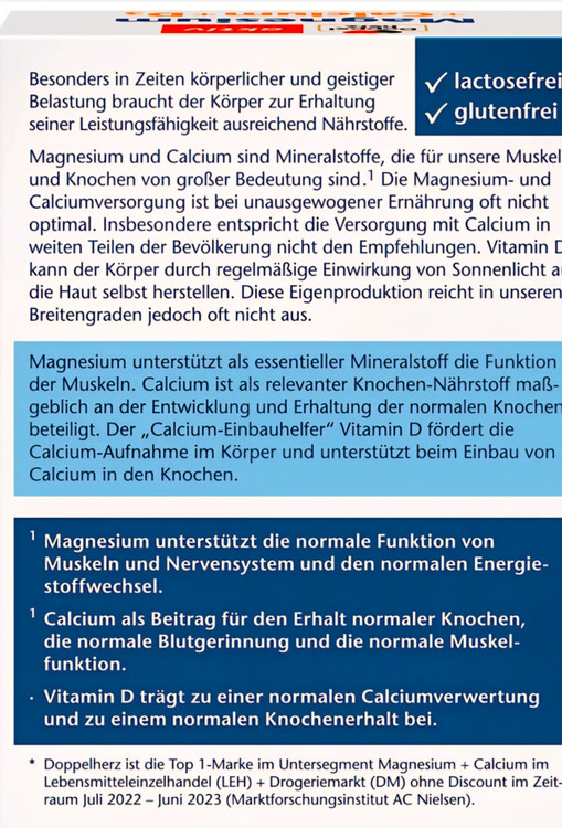 Doppelherz Magnesium + Calcium + Vitamin D Tablets – Original Germany