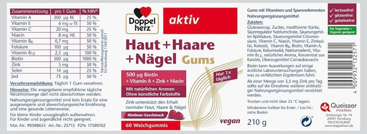 Doppelherz Beauty Gummies Hair Skin Nails – Original Germany