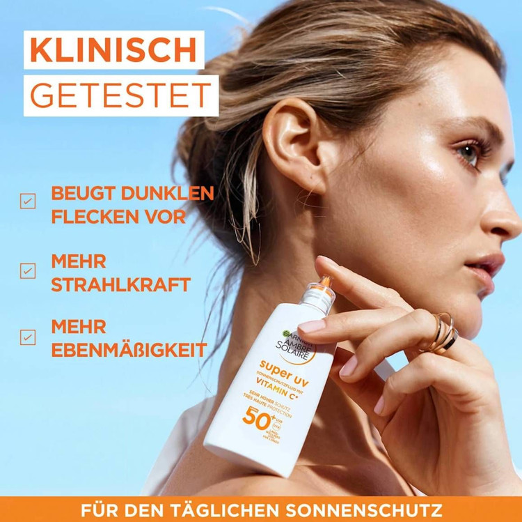 ضد آفتاب ویتامین C گارنیر SPF 50 مدل Super UV ضد لک اورجینال