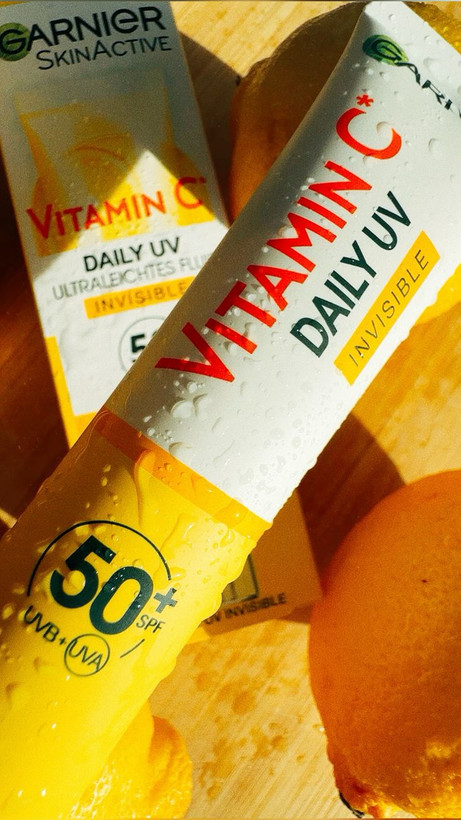 ضد آفتاب ویتامین C گارنیر SPF 50 مدل Daily UV Glow (بیرنگ و رنگی) اورجینال