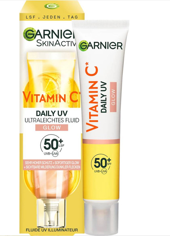 ضد آفتاب ویتامین C گارنیر SPF 50 مدل Daily UV Glow (بیرنگ و رنگی) اورجینال
